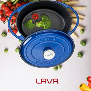 Lava Döküm Oval Tencere Döküm Demir Kapak Heritage Serisi Ölçü 22x28cm.