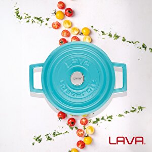 Lava Döküm Yuvarlak Tencere Döküm Demir Yekpare Kulplu Spring Serisi Çap(ø)20cm.