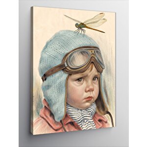 Kanvas Tablo Pilot Çocuk Ve Sinek 50x70 cm