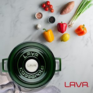Lava Döküm Çok Amaçlı Yayvan Tencere Döküm Demir Yekpare Kulplu Premium Serisi Çap(ø)24cm.