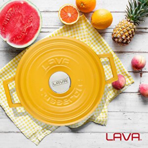 Lava Döküm Yuvarlak Tencere Döküm Demir Yekpare Kulplu Spring Serisi Çap(ø)24cm.