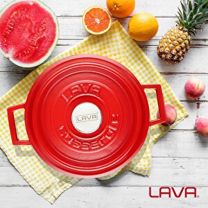 Lava Döküm Yuvarlak Tencere Döküm Demir Yekpare Kulplu Spring Serisi Çap(ø)24cm.