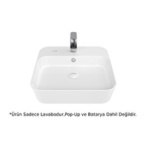 Lp040 Loop Masa Üstü İnce Lavabo Beyaz 45cm