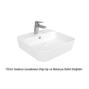 Lp040 Loop Masa Üstü İnce Lavabo Beyaz 45cm