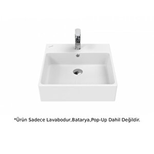 Next Tezgah Üstü Kare Lavabo Beyaz 50cm