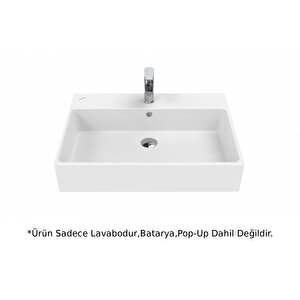 Next Tezgah Üstü Kare Lavabo Beyaz 70cm