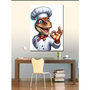 Kanvas Tablo Aşçı Şef Dinozor 70x100 cm