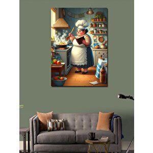 Kanvas Tablo Aşçı Kadın 100x140 cm