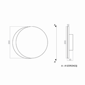 Eclipse Led Duvar Aplik 20 Cm Akrilikli