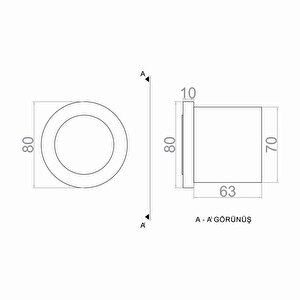 Merdiven Yuvarlak Led Aplik 8x8 Cm