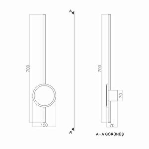 Lights Sword Işıklı Gövde Çubuk Aplik 70 Cm