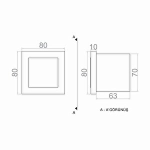 Merdiven Led Duvar Aplik 8x8 Cm
