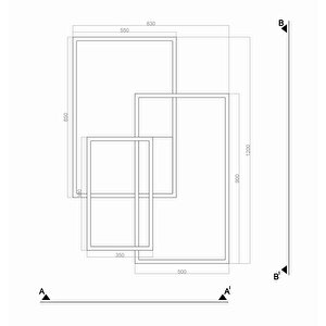 Oblong Max. Plafonyer Led Avize 120*83cm 135watt