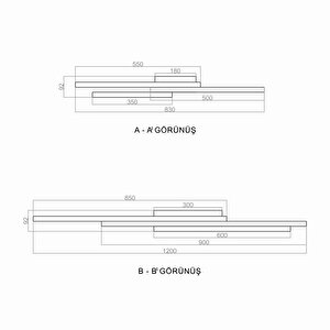 Oblong Max. Plafonyer Led Avize 120*83cm 135watt