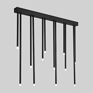 Pipe Plafonyer Led Avize 100 Cm 12li Boru Siyah 24 Watt