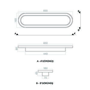 Plafonia Oval Led Plafonyer Led Avize 60x16 Cm 58 Watt