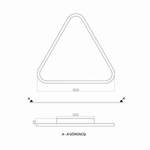 Plafonia Tavan Tipi Plafonyer Üçgen Led Avize Ø60cm 32 Watt