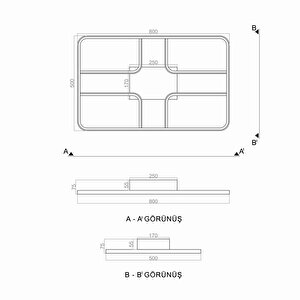 Slice Plafonyer Lamba 80*50cm 86 Watt