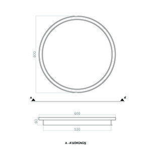 Plafonia Tavan Plafonyer Led Avize 60 Cm 68 Watt