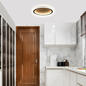 Led Avize Plafonyer Ahşap Ø40cm 45 Watt