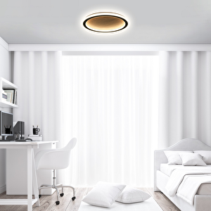 Led Avize Plafonyer Ahşap Ø40cm 45 Watt