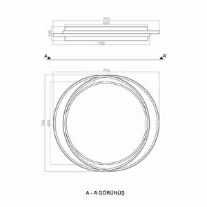 Birmingham Salto Plafonyer Led Avize 78*70cm 140 Watt