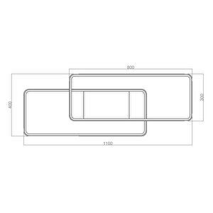 Oblong İkili Plafonyer Led Avize 110*40cm 79watt