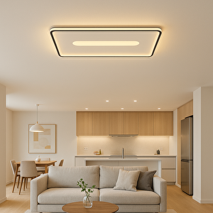 Tavan Led Plafonyer Avize Plafonia Orta Işıklı 90x60 Cm 128 Watt