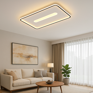 Tavan Led Plafonyer Avize Plafonia Orta Işıklı 90x60 Cm 128 Watt
