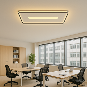 Tavan Led Plafonyer Avize Plafonia Orta Işıklı 90x60 Cm 128 Watt