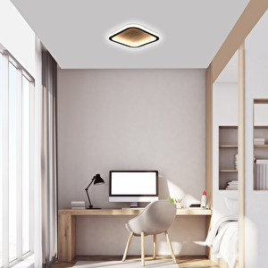 Led Avize Plafonyer Ahşap 30*30cm 43 Watt