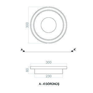 Plafonia Orta Işıklı Tavan Plafonyer Led Avize 30 Cm 43 Watt