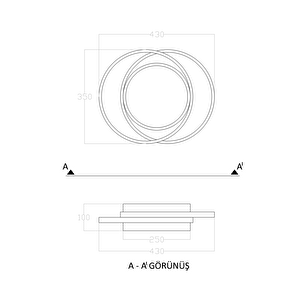 Birmingham Salto Plafonyer Led Avize 43x35cm 59 Watt