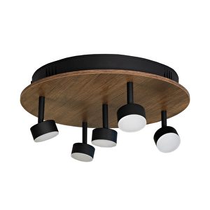 Led Avize Plafonyer Ahşaplı Ø40cm  15 Watt
