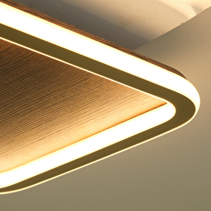 Led Avize Plafonyer Ahşap 40*40cm  58 Watt