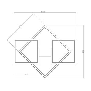 Obluqe Plafonyer Led Avize 100*85cm 101watt