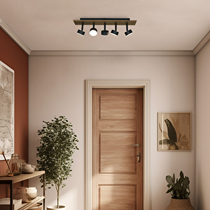 Led Avize Sarkıt Wood Ahşaplı 50x10cm 15 Watt