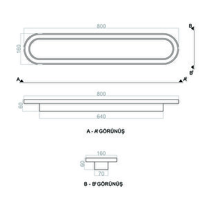 Plafonia Oval Led Plafonyer Led Avize 80x16 Cm 72 Watt