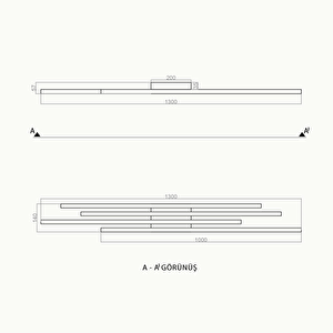 İnline Plafonyer Lineer Led Avize 4*100cm 72watt