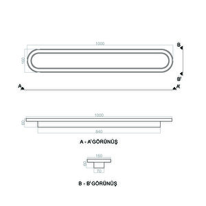 Plafonia Oval Led Plafonyer Led Avize 100x16 Cm 86 Watt