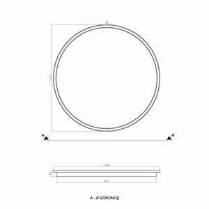 Plafonia Tavan Plafonyer Led Avize 100 Cm 113 Watt