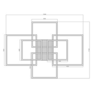 Oblong Super Max. Plafonyer Led Avize 150*110cm 216 Watt