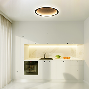 Led Avize Plafonyer Ahşap Ø60cm 68 Watt