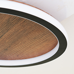 Led Avize Plafonyer Ahşap Ø60cm 68 Watt