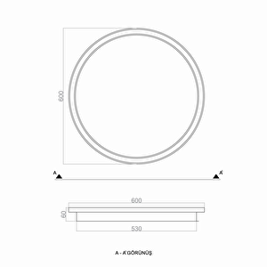 Led Avize Plafonyer Ahşap Ø60cm 68 Watt