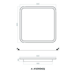 Plafonia Kare Led Plafonyer Avize 60x60 Cm 86 Watt