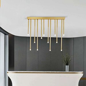 Pipe Plafonyer Led Avize 100 Cm 12li Boru Siyah
