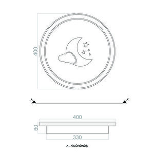 Baby Lamp Plafonyer Led Avize 40 Cm