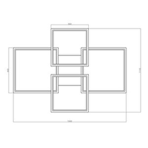 Oblong Super Max. II Plafonyer Led Avize 150x110cm 216 Watt