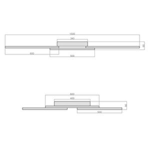 Oblong Super Max. II Plafonyer Led Avize 150x110cm 216 Watt